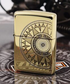 bật lửa zippo họa tiết màu vàng