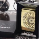 bật lửa zippo họa tiết màu vàng