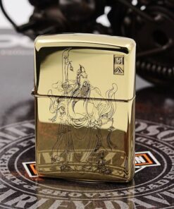 bật lửa zippo họa tiết màu vàng
