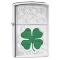 Zippo Four Leaf Clover High Polish Chrome - 24699