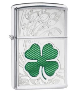 Zippo Four Leaf Clover High Polish Chrome - 24699