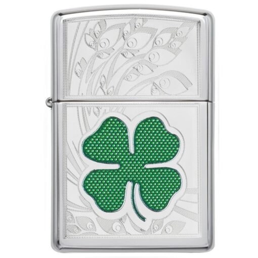 Zippo Four Leaf Clover High Polish Chrome - 24699 - Hình ảnh 3