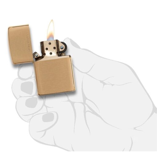 Zippo Classic Brushed Solid Brass - 204 - Hình ảnh 5