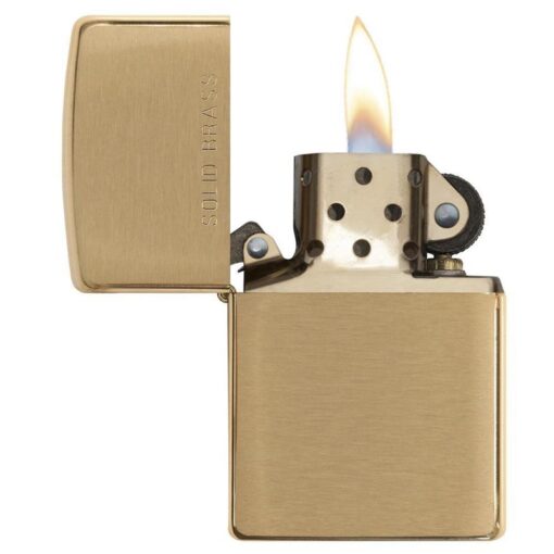 Zippo Classic Brushed Solid Brass - 204 - Hình ảnh 4