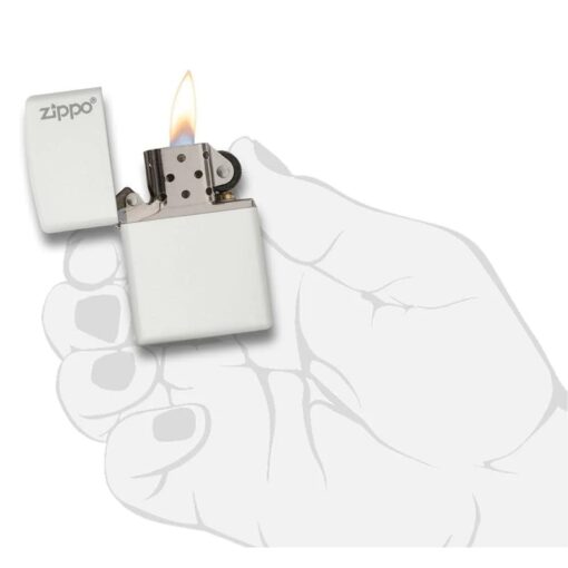 Zippo Classic White Matte with Zippo Logo - 214ZL - Hình ảnh 5