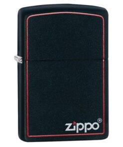 Zippo Classic Black Matte with Zippo Logo and Red Border - 218ZB