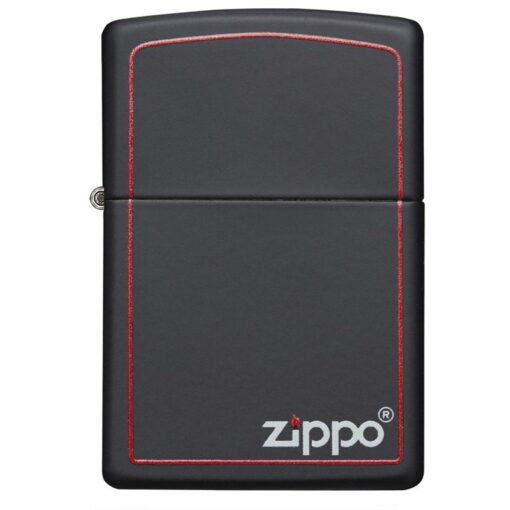 Zippo Classic Black Matte with Zippo Logo and Red Border - 218ZB - Hình ảnh 3