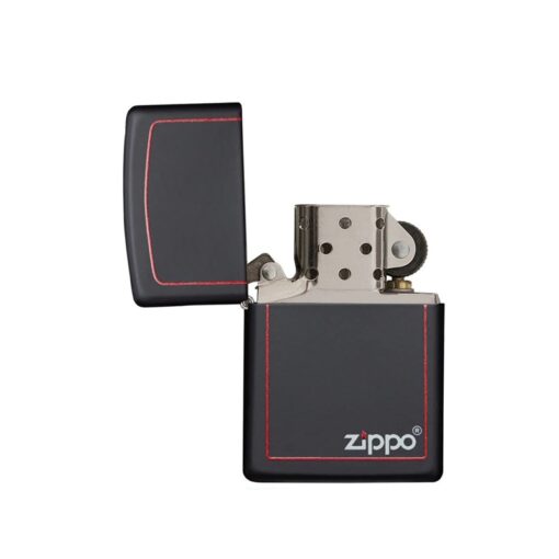 Zippo Classic Black Matte with Zippo Logo and Red Border - 218ZB - Hình ảnh 2