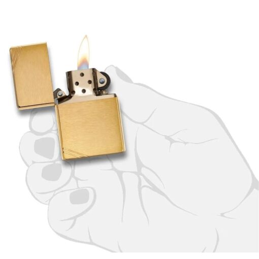 Zippo Brushed Brass Vintage with Slashes - 240 - Hình ảnh 5