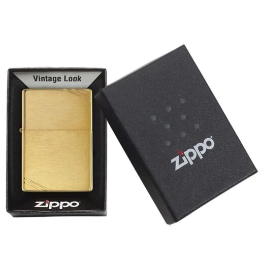 Zippo Brushed Brass Vintage with Slashes - 240 - Hình ảnh 6