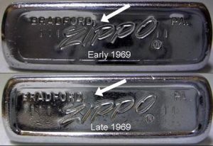 Zippo la mã được khắc và đánh dấu thời gian bằng bảng mã kí hiệu