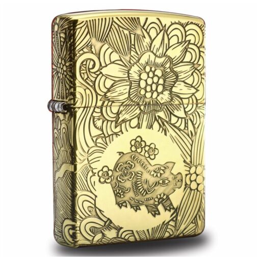 Zippo 12 con giáp năm Hợi - Lợn