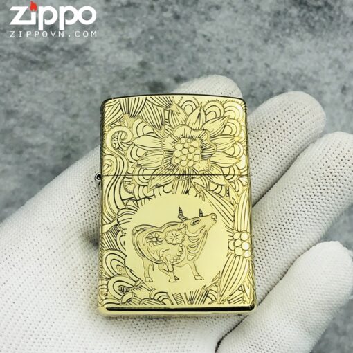 Zippo 12 con giáp năm Sửu - Trâu - Hình ảnh 3