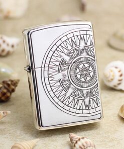 bật lửa zippo họa tiết màu vàng bạc