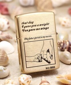 bật lửa zippo họa tiết màu vàng