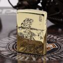 bật lửa zippo họa tiết màu vàng