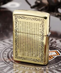 bật lửa zippo họa tiết màu vàng