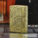 bật lửa zippo họa tiết màu vàng