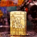 bật lửa zippo màu vang họa tiết chứ love