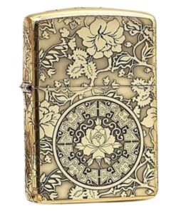 Zippo Brass Hoa Mẫu Đơn - BRC09