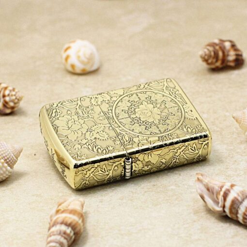 Zippo Armor Brass Peony Design - BRC09 - Hình ảnh 6