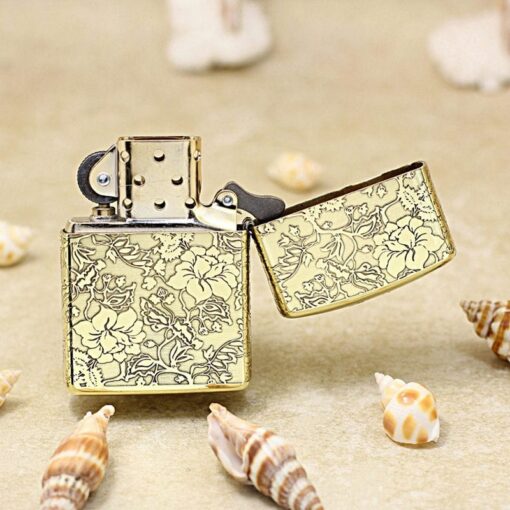 Zippo Armor Brass Peony Design - BRC09 - Hình ảnh 5