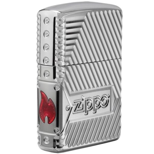 Zippo Armor Multicut Bolts and Flame High Polish Chrome - 29672 - Hình ảnh 3