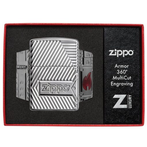 Zippo Armor Multicut Bolts and Flame High Polish Chrome - 29672 - Hình ảnh 7