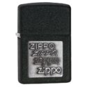 Zippo Black Crackle Silver Zippo Logo - 363