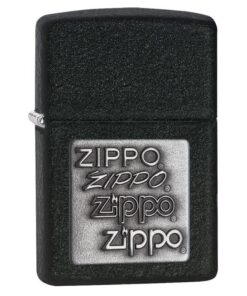 Zippo Black Crackle Silver Zippo Logo - 363