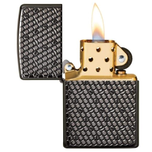 Zippo Armor Hexagon Design Black Ice - 49021 - Hình ảnh 4