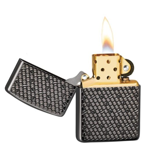 Zippo Armor Hexagon Design Black Ice - 49021 - Hình ảnh 5