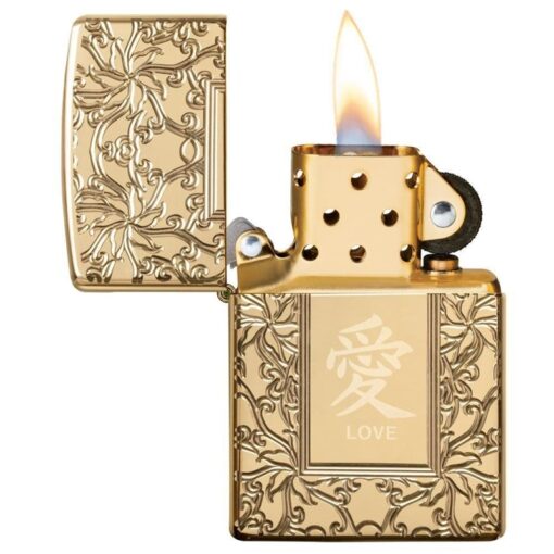 Zippo Armor Chinese Love Symbol High Polish Brass - 49022 - Hình ảnh 4