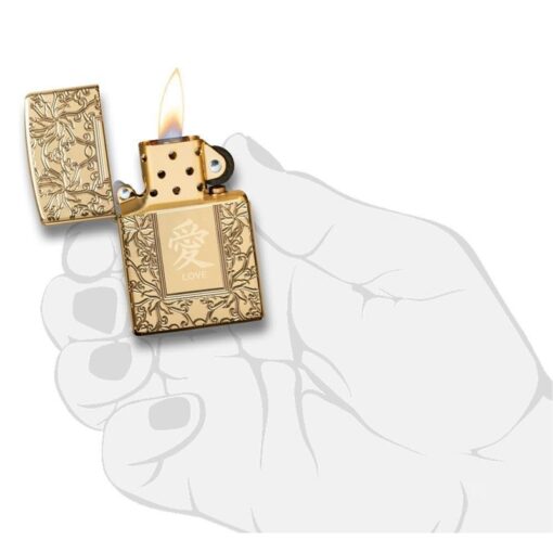 Zippo Armor Chinese Love Symbol High Polish Brass - 49022 - Hình ảnh 5