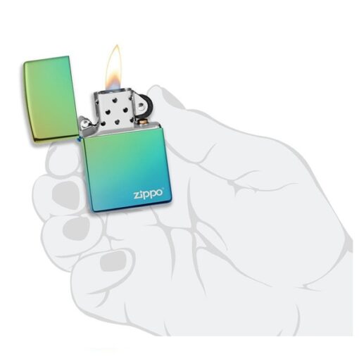 Zippo Classic High Polish Teal Zippo Logo - 49191ZL - Hình ảnh 4