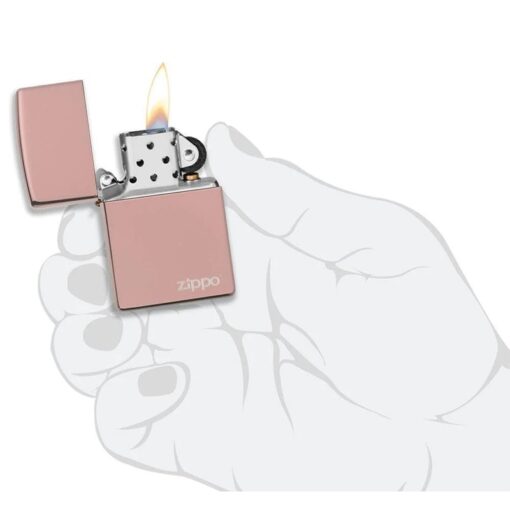 Zippo Classic High Polish Rose Gold with Zippo Logo – 49190ZL - Hình ảnh 5