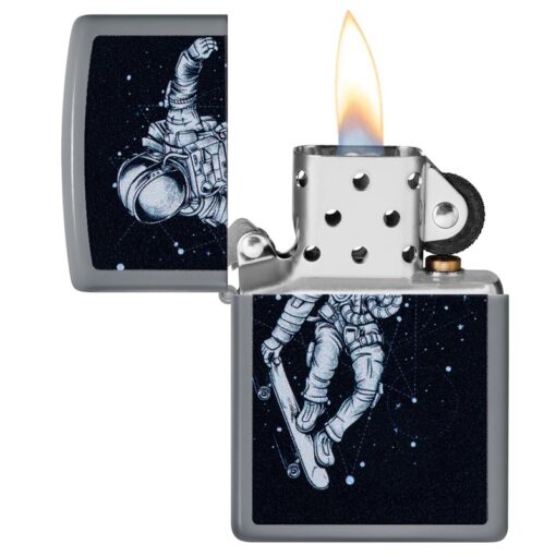 Zippo Skateboarding Astronaut Design Flat Grey - 48644 - Hình ảnh 4