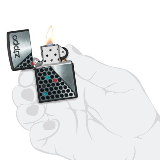Zippo Hexagon Design Black Matte - 48709 - Hình ảnh 5