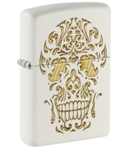 Zippo Sugar Skull Design White Matte - 48710