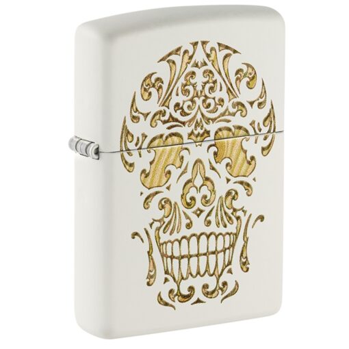 Zippo Sugar Skull Design White Matte - 48710
