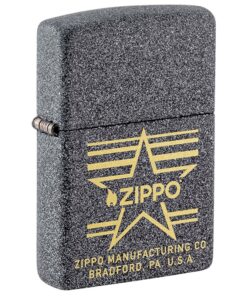 Zippo Logo Flame Start Stripes Iron Stone - 48711