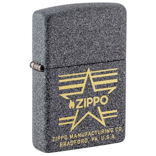 Zippo Logo Flame Start Stripes Iron Stone - 48711