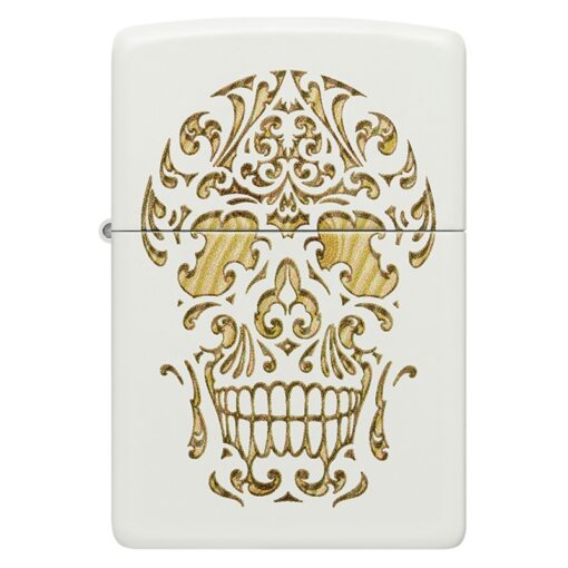 Zippo Sugar Skull Design White Matte - 48710 - Hình ảnh 3