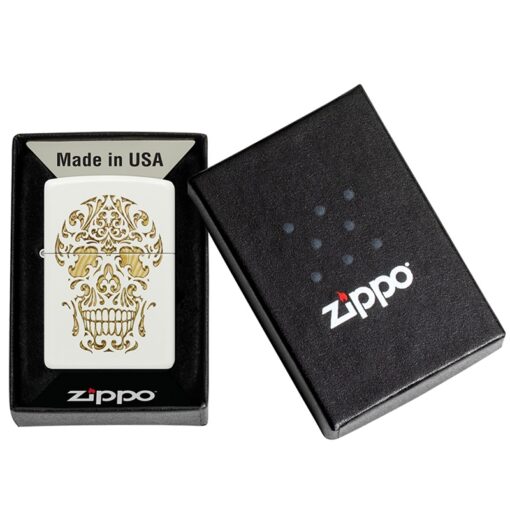 Zippo Sugar Skull Design White Matte - 48710 - Hình ảnh 6