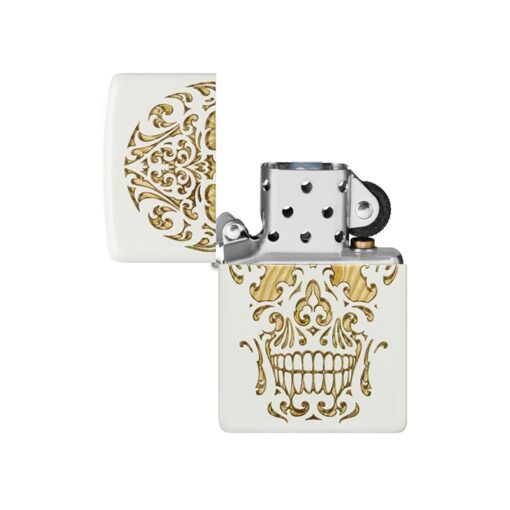 Zippo Sugar Skull Design White Matte - 48710 - Hình ảnh 2
