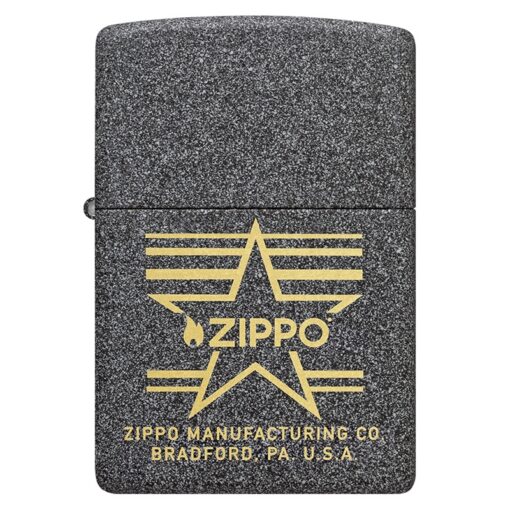 Zippo Logo Flame Start Stripes Iron Stone - 48711 - Hình ảnh 3