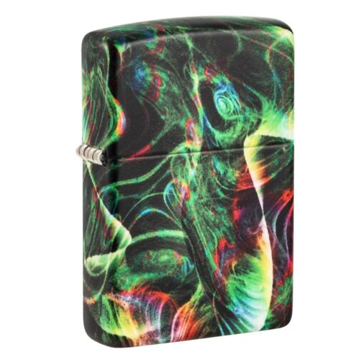 Zippo Psychedelic Swirl Design Glow in the Dark Green Matte - 48774