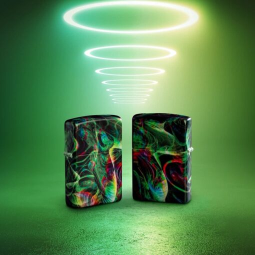 Zippo Psychedelic Swirl Design Glow in the Dark Green Matte - 48774 - Hình ảnh 12
