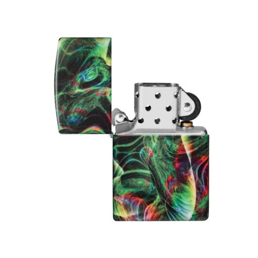 Zippo Psychedelic Swirl Design Glow in the Dark Green Matte - 48774 - Hình ảnh 2