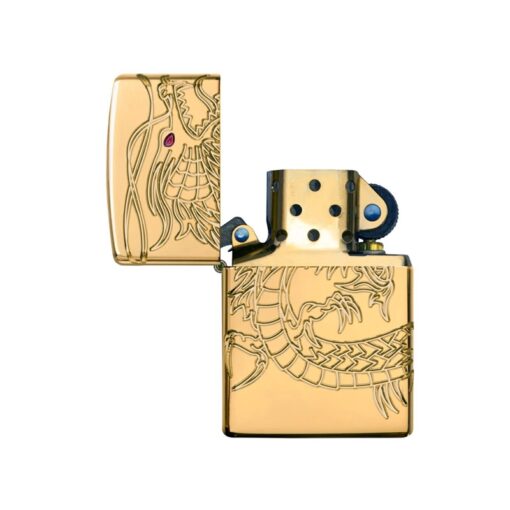 Zippo Armor Red Eyed Dragon 360° Engraving Gold Plate - 29265 - Hình ảnh 2